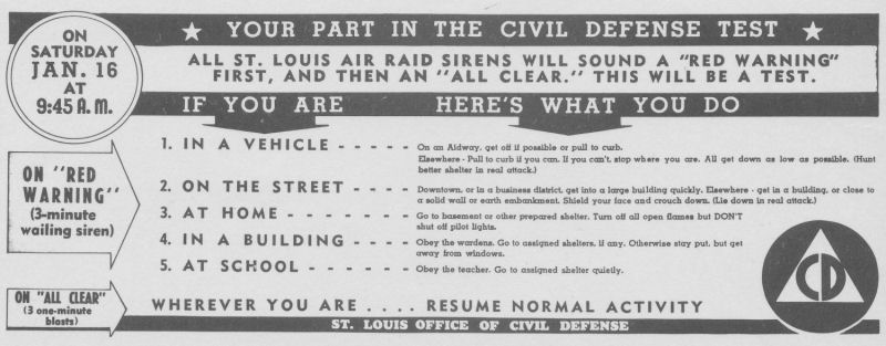 St Louis Civil Defense Car Card